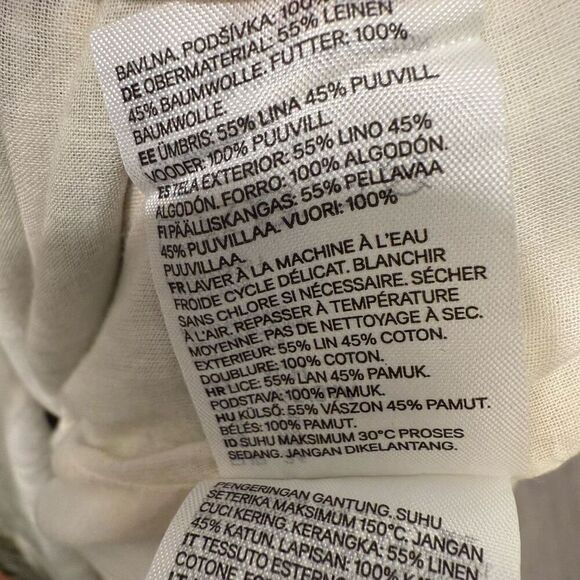 H&M LINEN-BLEND DRESS Lemon Print Dress Size XS - Picture 6 of 6